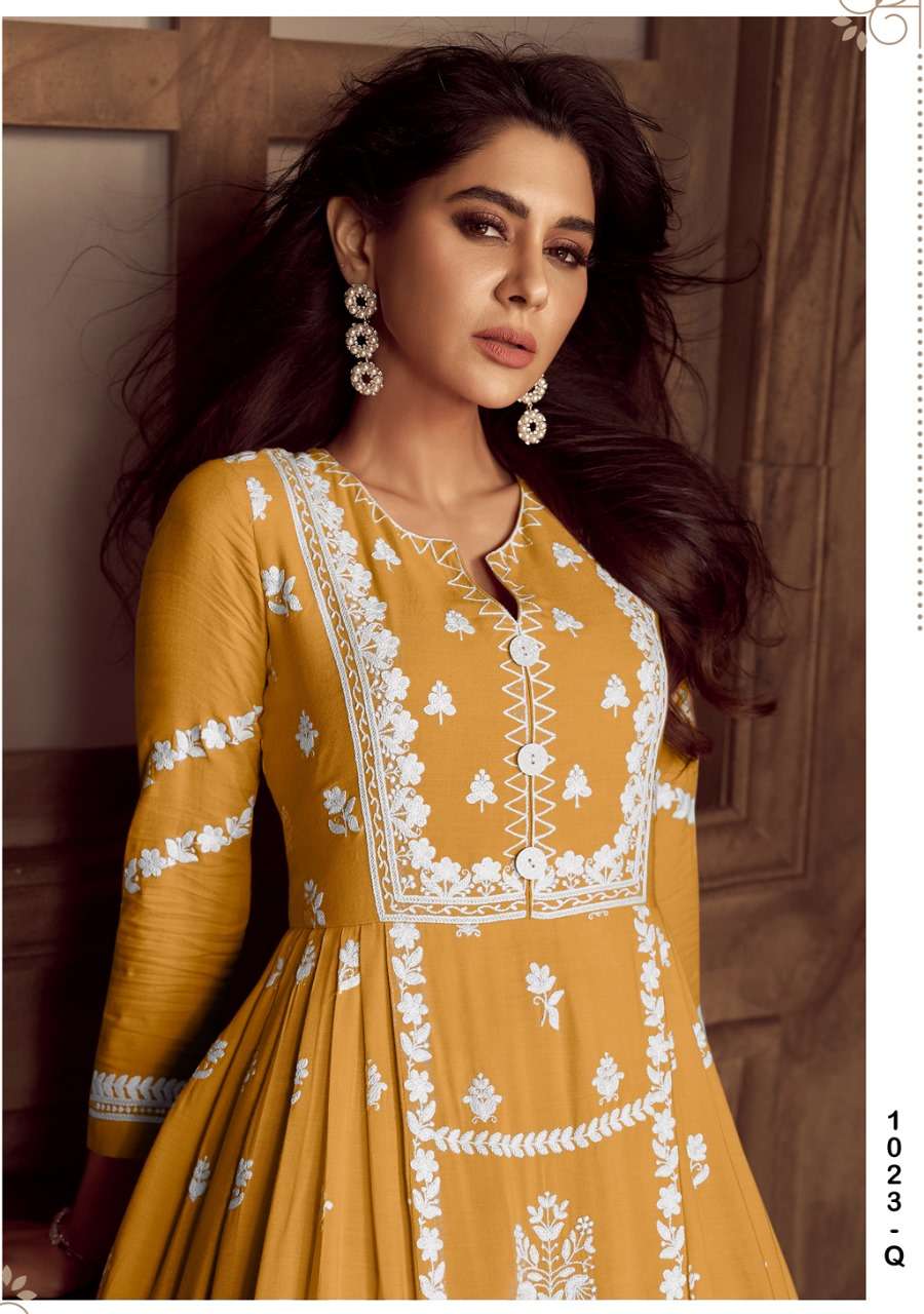 LAKHNAVI VOL 4 DARK LIST HEAVY RAYON LAKHNAWI WORK KURTI WITH PLAZZO AND DUPATTA BY S3FOREVER BRAND 1023 Q C